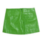 Green mini leather skirt