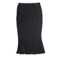 Black pleated satin skirt